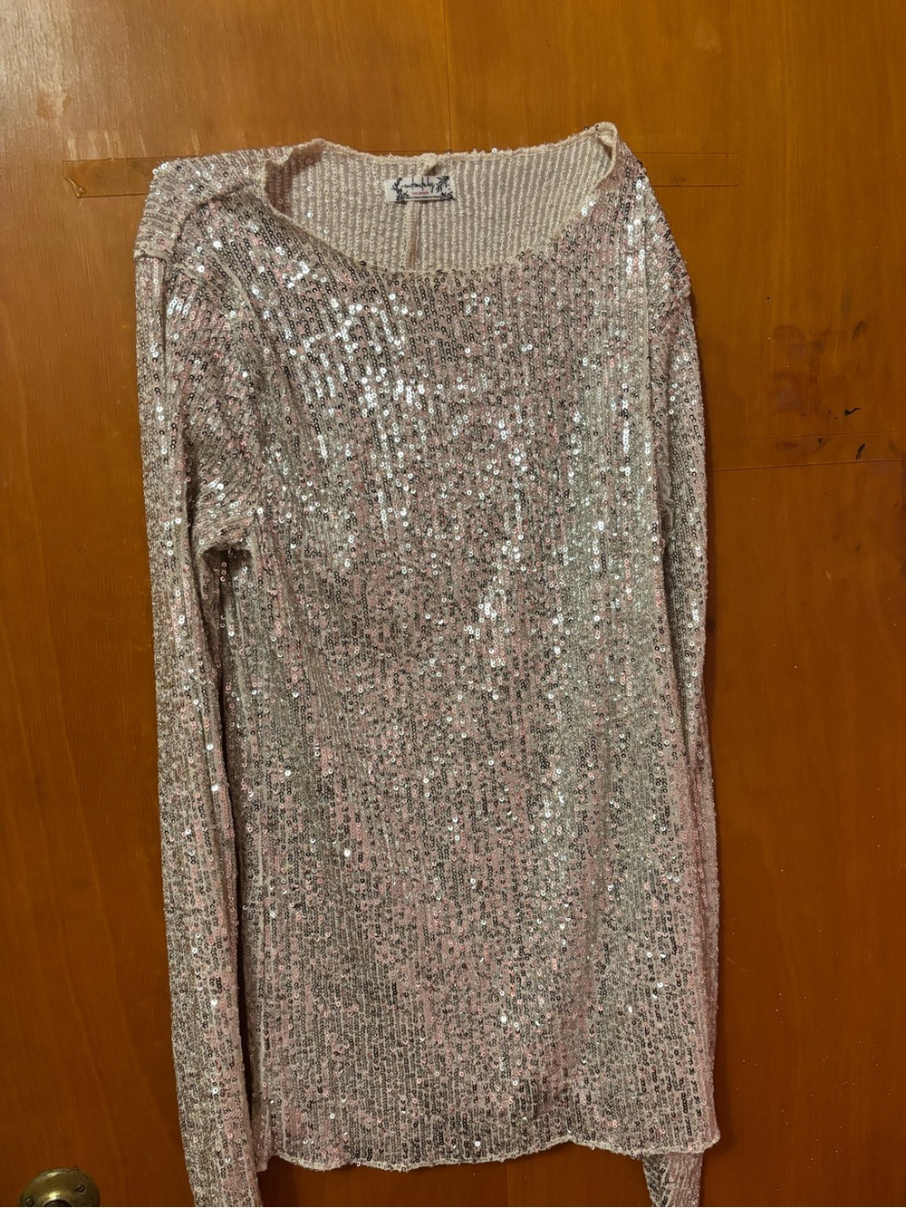 Sequin Ribbed Long-Sleeve Top - free people